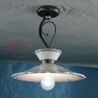 RAVENNA FERROLUCE C929PL Lámpara de techo de cerámica rústica decorada d31 o d44