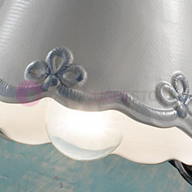 RAVENNA FERROLUCE C926LA Rustikaler Kronleuchter mit 3 Leuchten aus dekorierter Keramik