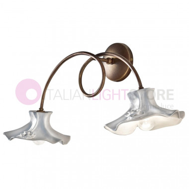 LECCO FERROLUCE C1291AP Wall Sconces, Rustic 2 lights in White Ceramic