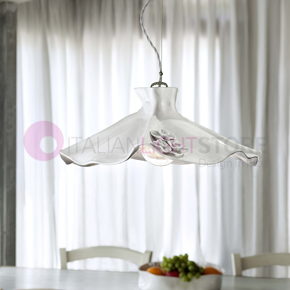 LECCO FERROLUCE C1281SO Suspension Lamp d.38 White Ceramic