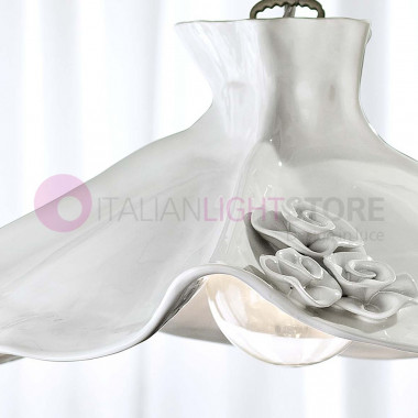 LECCO FERROLUCE C1281SO Lámpara colgante de cerámica blanca d.38