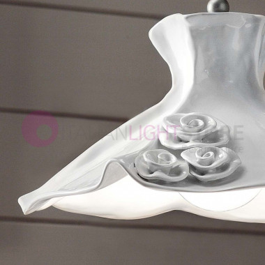 LECCO FERROLUCE C1297SO Suspension Lamp d. 38 Metal and White Ceramic