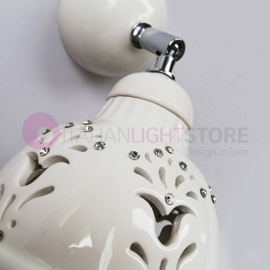 LUNADORO-Lampe Wand-Keramik-Kristalle Böhmen Rustikal | Ceramiche Borso