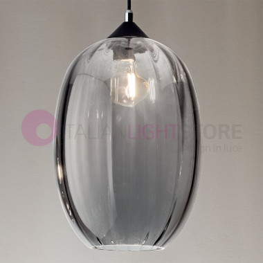 INFINITY 3519-45-126 FABAS pendelleuchte, Moderne d25-Mundgeblasenem Glas grau-getöntem glas