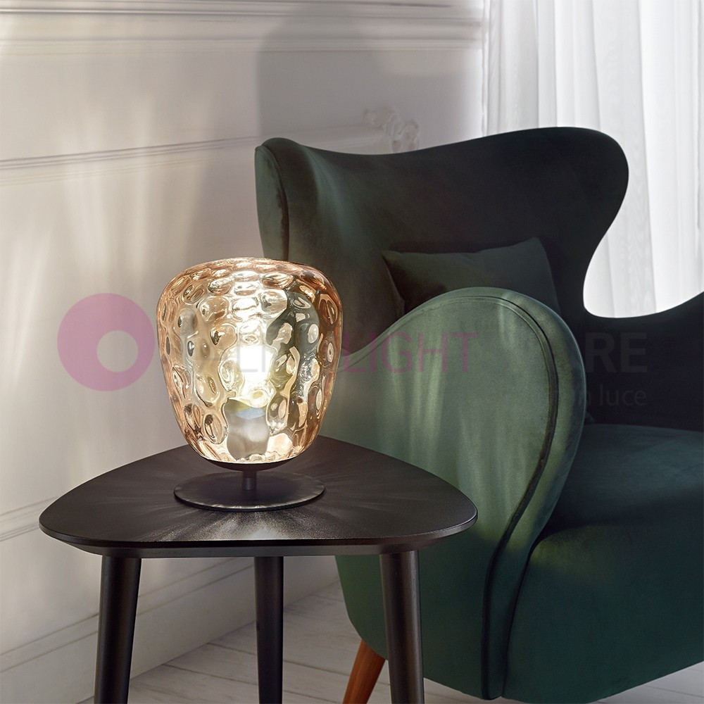 GISELLA 3518-30-125 FABAS Table Lamp and bedside table modern Glass Blown Amber