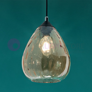 GISELLA 3518-40-125 FABAS pendant Lamp Modern d20 Blown Glass Amber