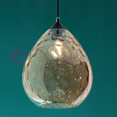 GISELLA 3518-45-125 FABAS pendant Lamp Modern d26 Blown Glass Amber