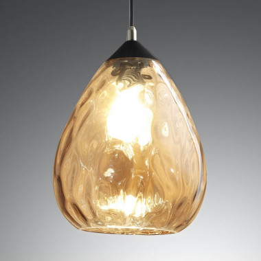 GISELLA 3518-49-125 FABAS Modern Chandelier 3 lights Blown Glass Amber
