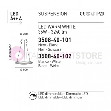 GIOTTO 3508-40 FABAS Lámpara de suspensión Diseño Led Círculo luminoso d60