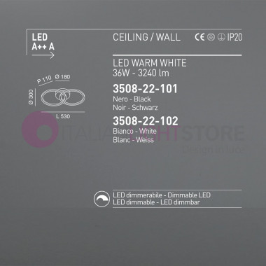GIOTTO 3508-22 FABAS Lámpara de techo y techo de pared Diseño Led Círculos luminosos
