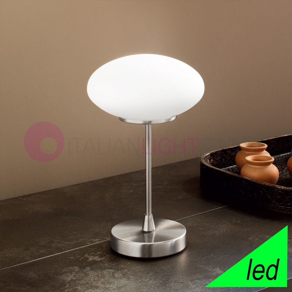 JAP 3339-30-178 FABAS Lampe de Chevet Led Moderne en Verre Blanc Soufflé