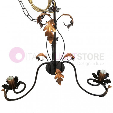 LUCY Chandelier 3 Lights Wrought Iron Style Rustic Florentine Style