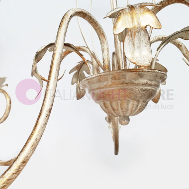 LUCY Lustre 5 Lumières En Fer Forgé Style Rustique Florentine Style