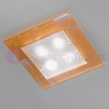 PHOENIX FAMILAMP 335/PL45 lámpara de Techo Moderna de Colores de Cristal de Murano L. 45 Cm