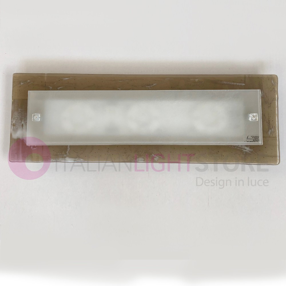 PHOENIX FAMILAMP 335/APG Ceiling light wall Sconce Modern Glass Coloured Murano L. 60x20 Cm