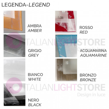 PHOENIX FAMILAMP 335/APG Ceiling light wall Sconce Modern Glass Coloured Murano L. 60x20 Cm