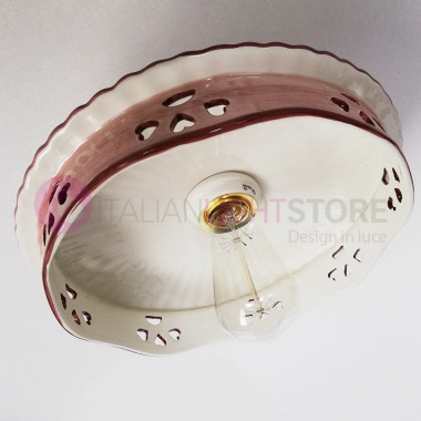 ALESSANDRIA C543BL FERROLUCE Pendelhantel 2 Leuchten Rustikal dekoriert Keramik