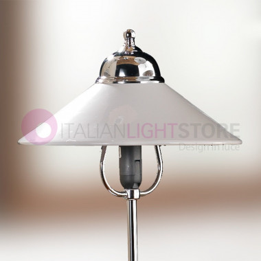 ORBETELLO 2221.L CERAMICHE BORSO Table Lamp in Chrome and White Ceramic Vintage Style