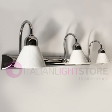DEA Applique Lampe Spiegel Badezimmer mit 3 Lichter Keramik weiß klassischen rustikalen Stil