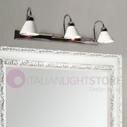 GODDESS Applique for Mirror bathroom 3 Lights White Ceramic classic style rustic