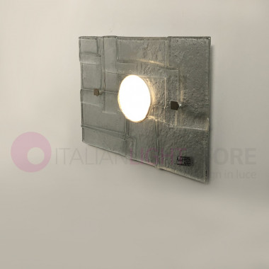 Lampada da parete o soffitto plafoniera Moderna in Vetro di Murano L. 30x20 ultra sottile