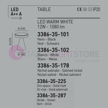NEUTRAL 3386-35 FABAS Led Lámpara de Mesa de Diseño Moderno con Varios Colores