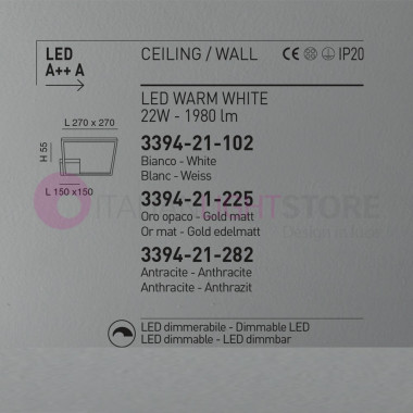 BARD FABAS 3394-21 Integrierte LED Deckenleuchte L. 27x27 Modernes Design