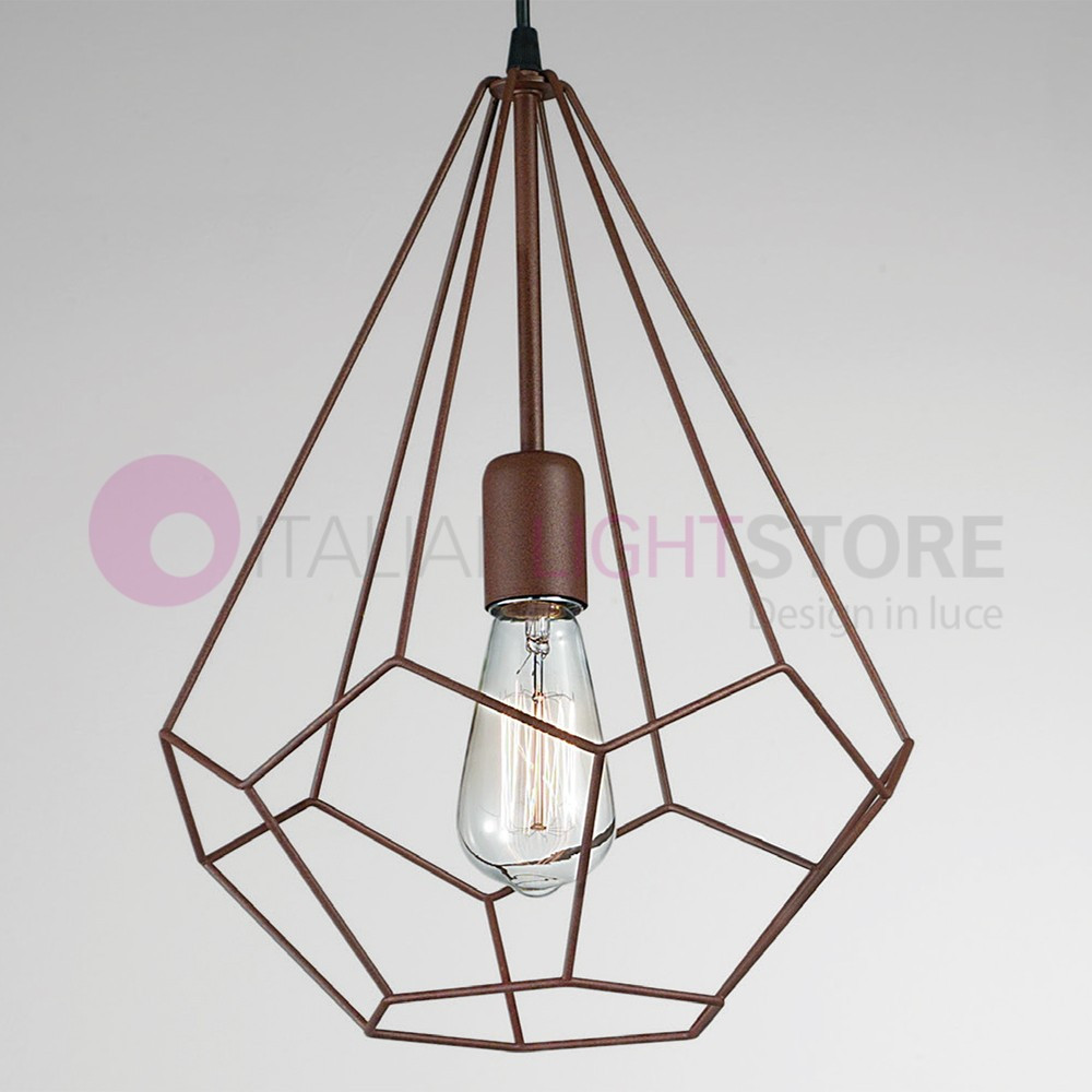 DIAMANT de Suspension Cage Métal d.30 couleur Corten