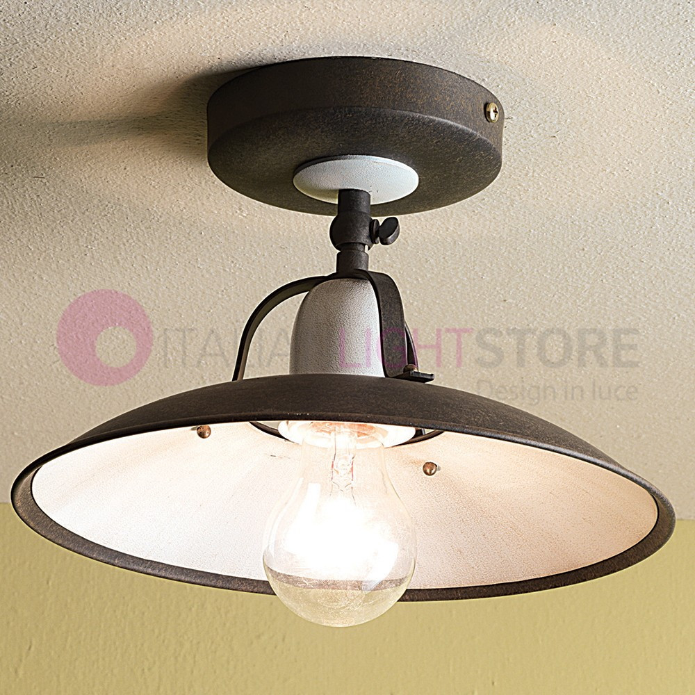 FONSO Plafoniera Lampada Soffitto Piatto Rustico D. 25 Country