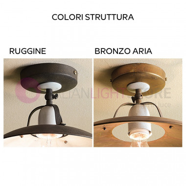 FONSO Ceiling Lamp, Flat Ceiling, Rustic-D. 25 Country