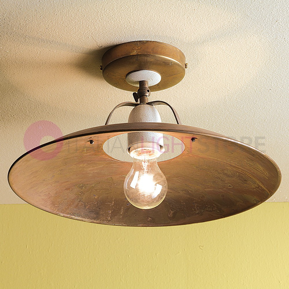 FONSO Plafoniera Lampada Soffitto Piatto Rustico D. 30 Country