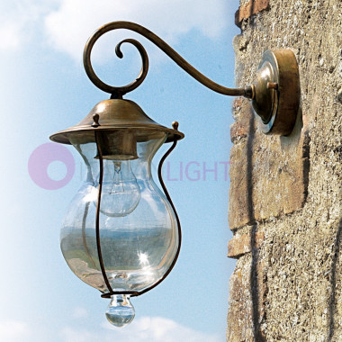 BACCHUS wall Sconce Rustic Antique Brass Outdoor Lamp Garden FEBOLIGHT