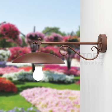 DREA-Applikation Rustikale Platte d.30 Lampe Außen Garten FEBOLIGHT