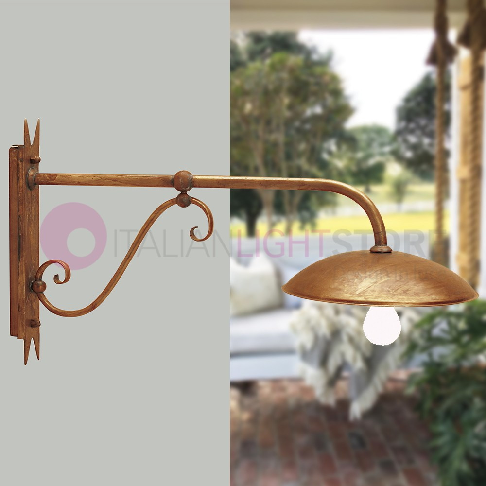 DREA Applique Rustico L. 100 Piatto d.37 Lampada da Esterno Giardino FEBOLIGHT DREA Applique Rustico L. 100 Piatto d.37 Lampada da Esterno Giardino FEBOLIGHT