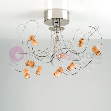 WINELED Ceiling light with 9 Led Light Flexible Metal with Cork Stoppers FEBOLIGHT