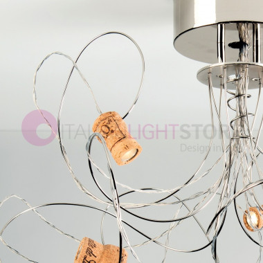WINELED de la luz de Techo con 9 Led de Luz de Metal Flexible con los Tapones de Corcho FEBOLIGHT