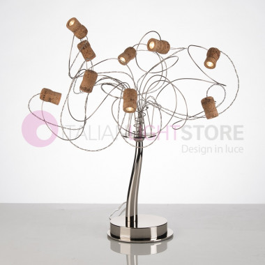 WINELED Tisch Lampe 9 Led-Leuchten, Metall-schlauch mit Korken FEBOLIGHT