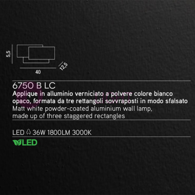 DIP PERENZ 6750BLC Applique White Modern LED rectangular Shape