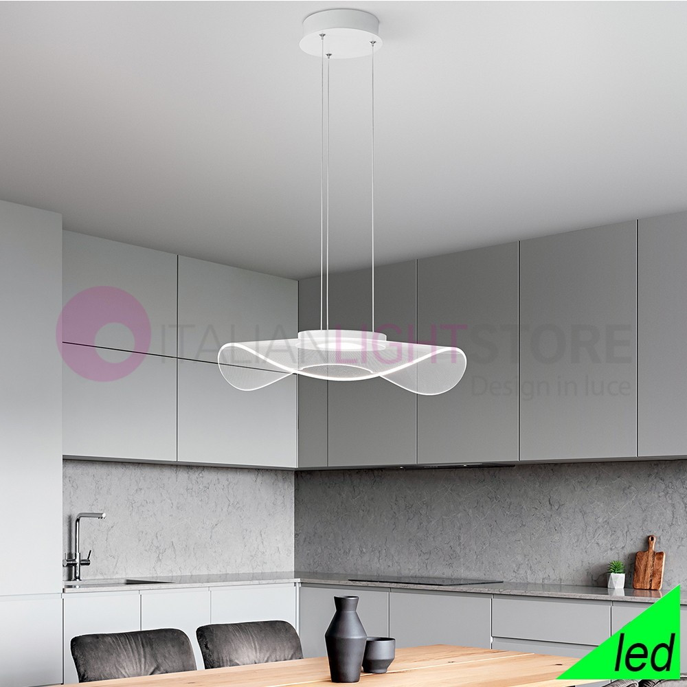 MEDUSA PERENZ 6866BLC Lampada a Sospensione Bianca LED integrato Design Moderno