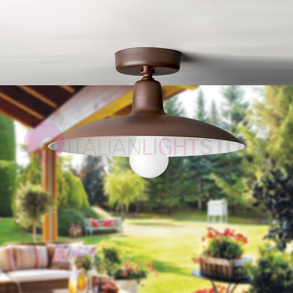 ERA Plafoniera soffitto rustica lampada esterno piatto d31 Febo Light