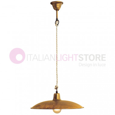 TEO Suspension Plate Rustic D. 36 Antique Brass Vintage Style Country FEBOLIGHT