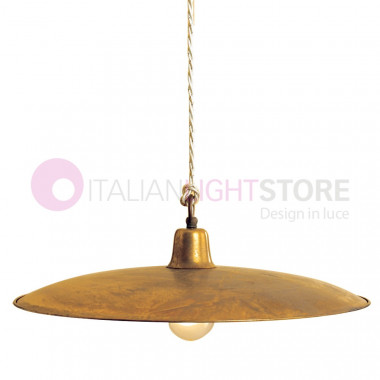 TEO Suspension Plate Rustic D. 43 Antiqued Brass Vintage Style Country FEBOLIGHT