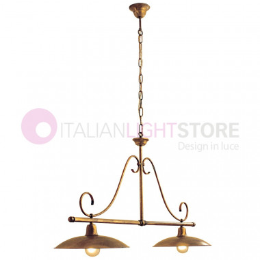 TEO Suspension Rocker arm 2 Light Antique Brass Vintage Style Country FEBOLIGHT