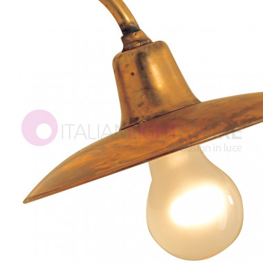 The TEO wall Sconce Rustic Antique Brass Plate d.21, Country-Style FEBOLIGHT