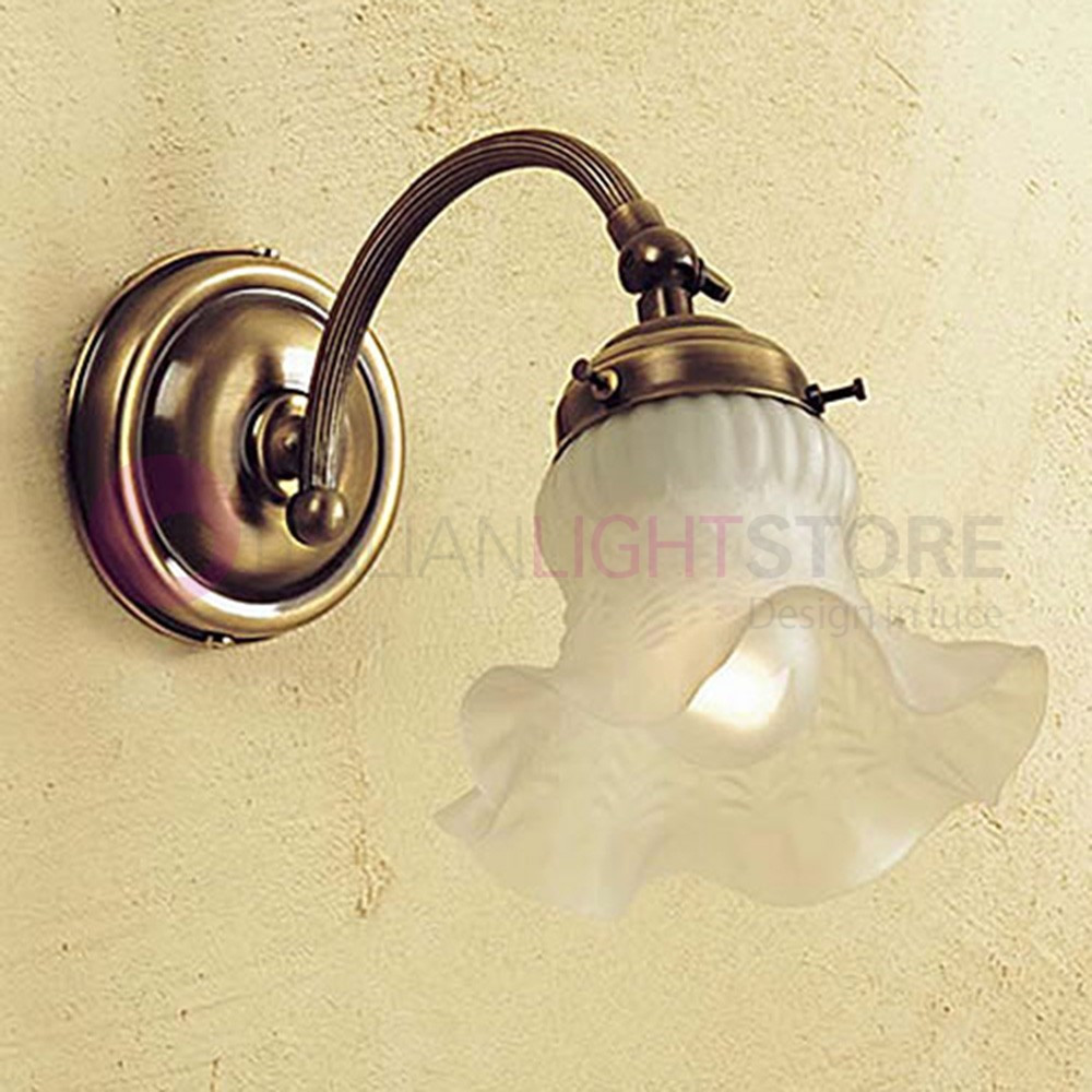 TULIP Applique Rustico Classico a 1 Luce con vetro satinato FEBOLIGHT