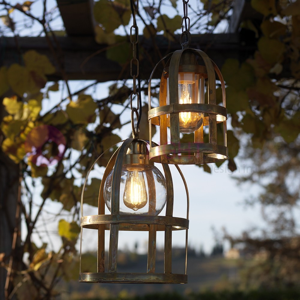 TITTY OUT Chandelier Suspension Cage d.26 Lamp Rustic Outdoor Antique Brass febolight TITTY OUT Chandelier Suspension Cage d.26 Lamp Rustic Outdoor Antique Brass febolight
