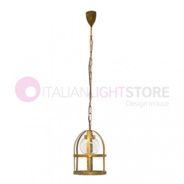 TITTY OUT Chandelier Suspension Cage d.26 Lamp Rustic Outdoor Antique Brass febolight