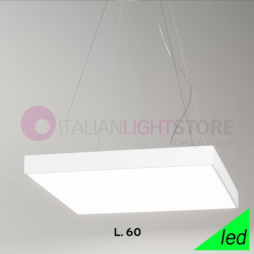 KINGSTONE GEALUCE GPL312  Lampada a Sospensione  Moderna Quadrata Bianca a Led L. 60