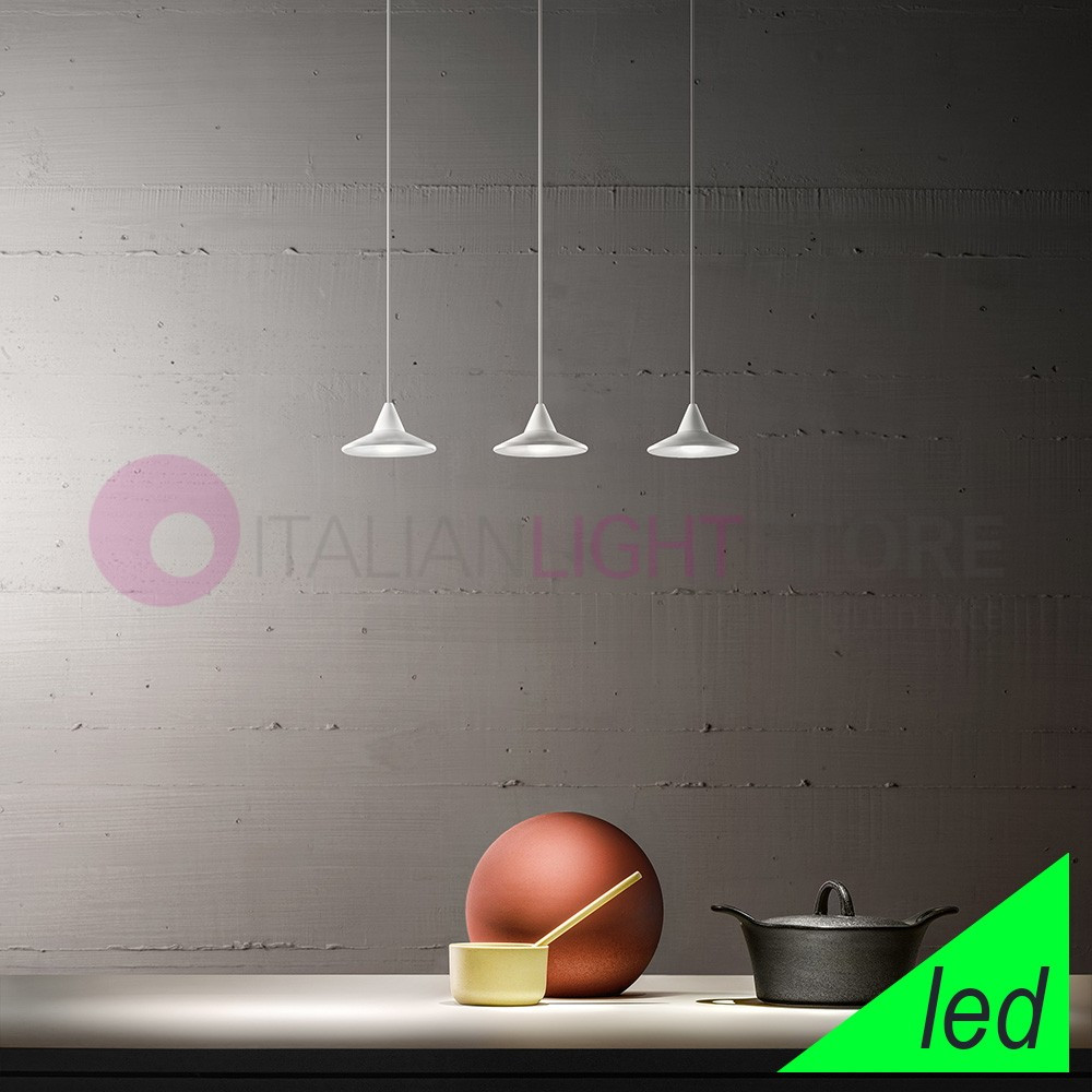 HELENA GEALUCE Modern Suspension White 3 Integrated LED Lights