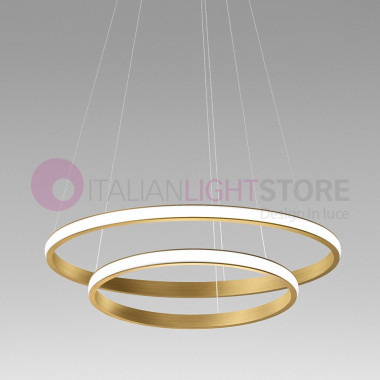 Suspension IOLE GEALUCE IOLE-S2 Moderne avec 2 cercles lumineux d.67 avec LED intégrée